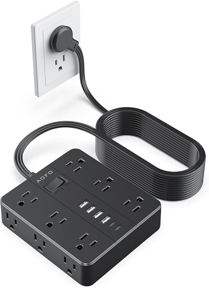 AOFO 20FT Surge Protector Power Strip, 12 AC Outlets by AOFO