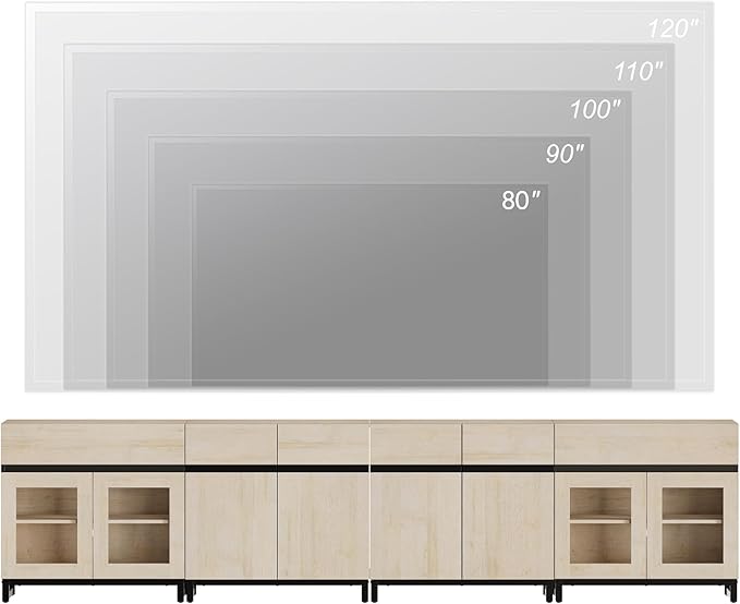 WAMPAT Modern TV Stand for TVs up to 120 inch, 4 in 1 TV Console - Image 4