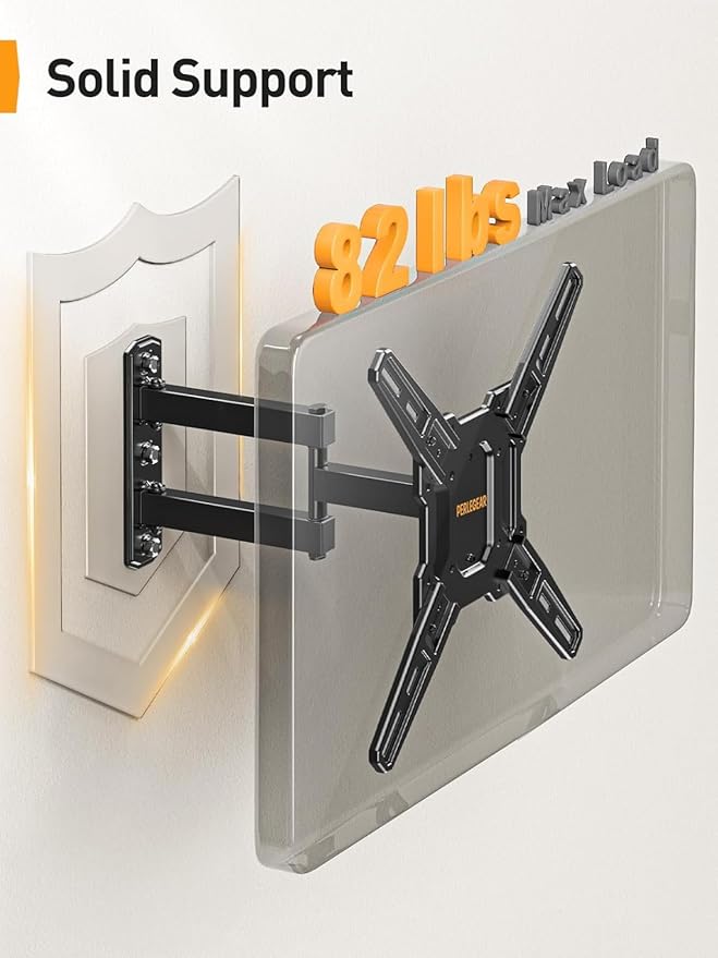 Perlegear Full Motion TV Mount for Most 26–65 inch Flat or Curved TVs up to 82 - Image 4