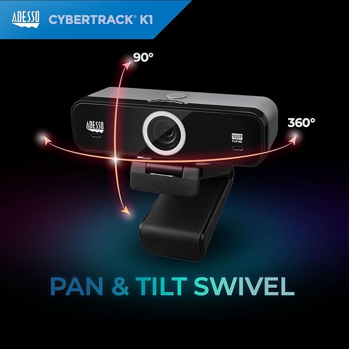 Adesso CyberTrack K1 1080P Full HD Fixed Focus USB Webcam - Image 6