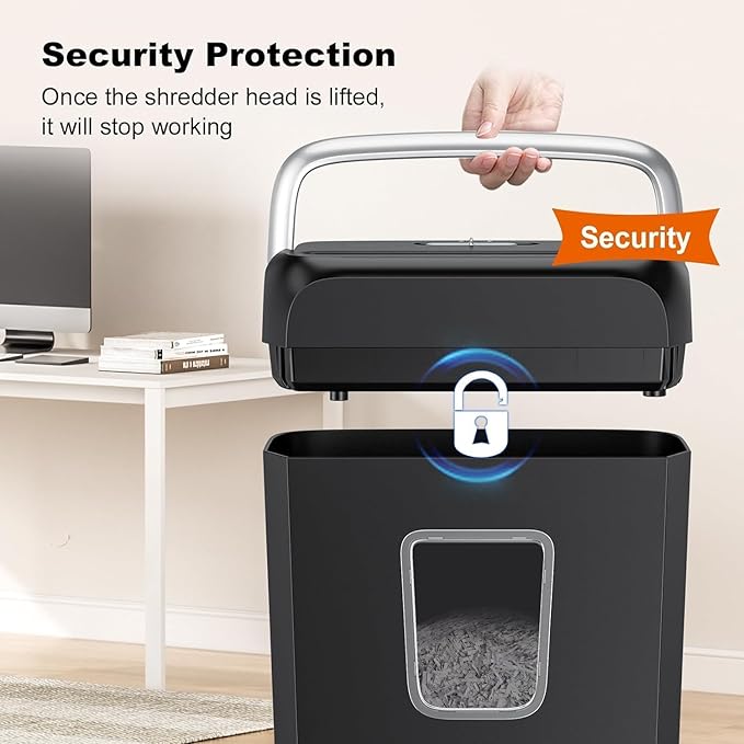 Bonsaii Paper Shredder for Home Use, 3.4 Gal Wastebasket, 6 Sheet Crosscut - Image 8