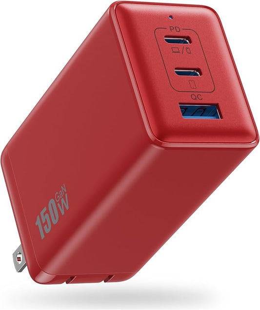 150W USB C Charger Block, GaN III Compact Foldable Wall Charger 3 Port Fast by Pxwaxpy
