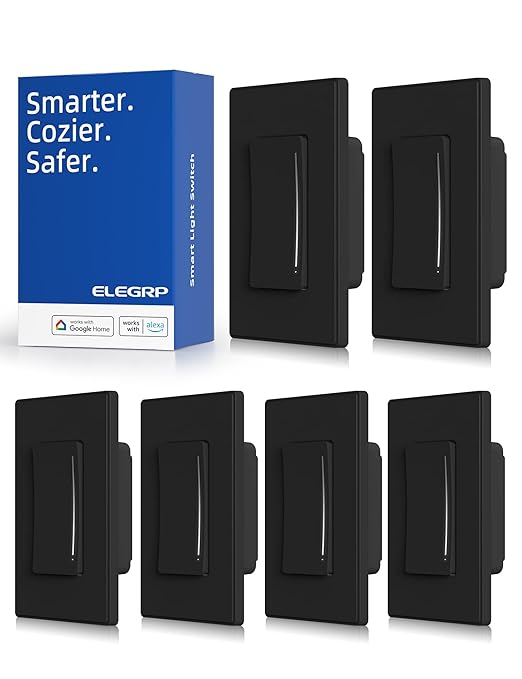 ELEGRP Smart Dimmer Light Switch DTR10, Single Pole Setup, 2.4GHz Wi-Fi Touch by ELEGRP%7CELEGROUP