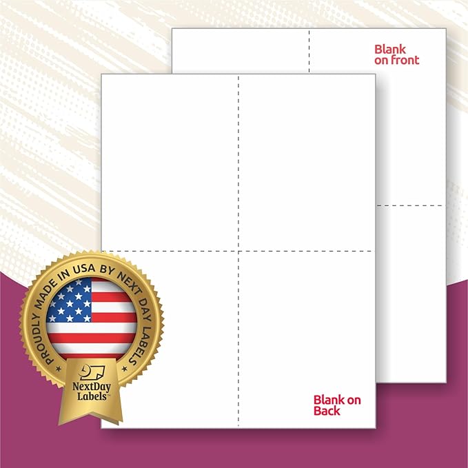 W-2 Forms Blank Paper 4-Up Version NO Instructions on Back - Image 2