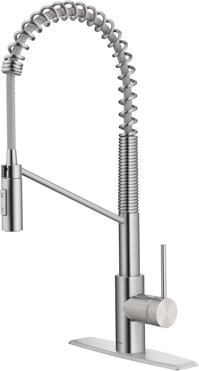 KRAUS Oletto Commercial Style Single Handle Pull Down Kitchen Faucet by KRAUS
