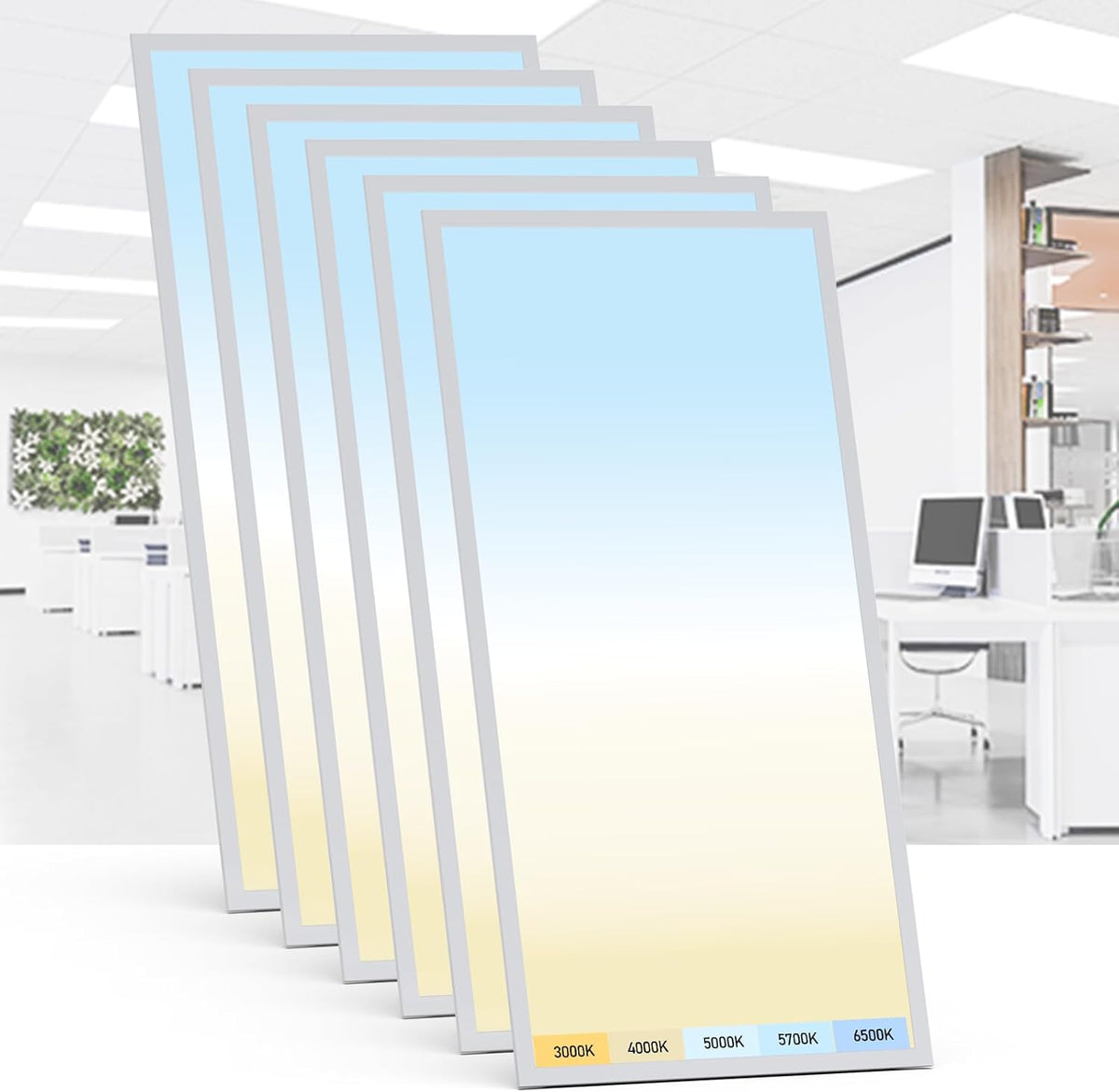 AIKVSXER 6 Pack 2x4 LED Flat Panel Light