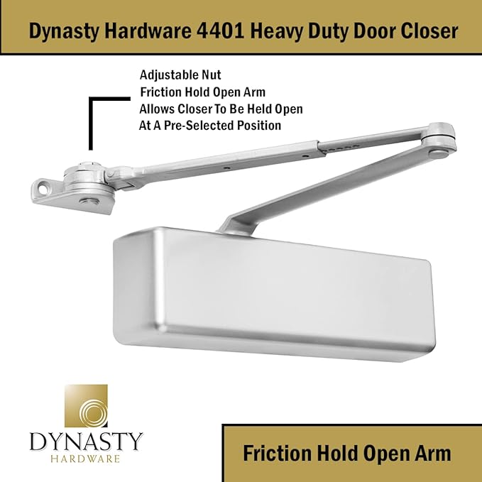 Dynasty Hardware Door Closer, Grade 1 Heavy Duty Commercial Hydraulic Closer & - Image 5