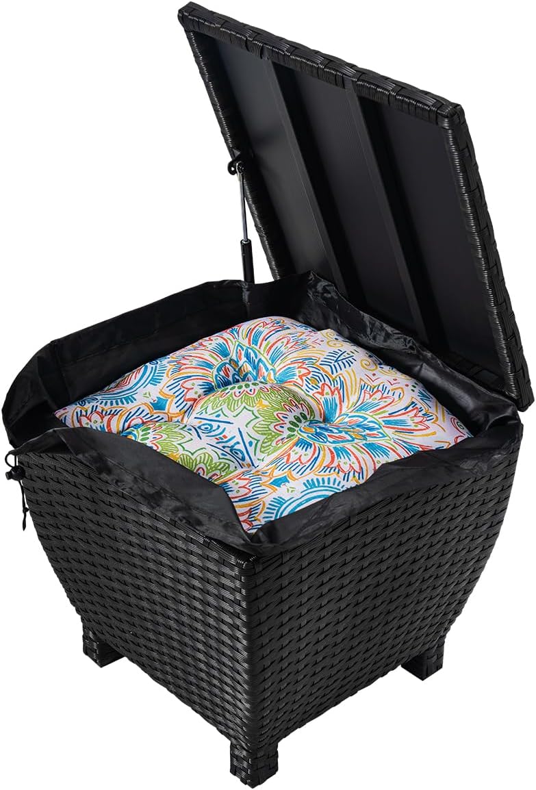 sundale pe wicker deck storage box, 13 gallon, main product view