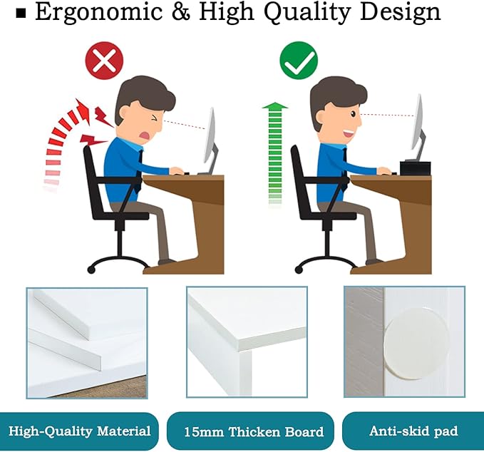 TEAMIX White Monitor Stand Riser - Image 5