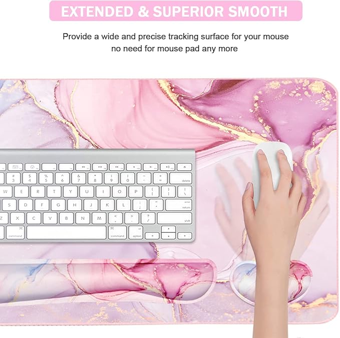 Keyboard Mouse Pad Set, Extended Mouse Pad+Keyboard Wrist Rest Support - Image 5