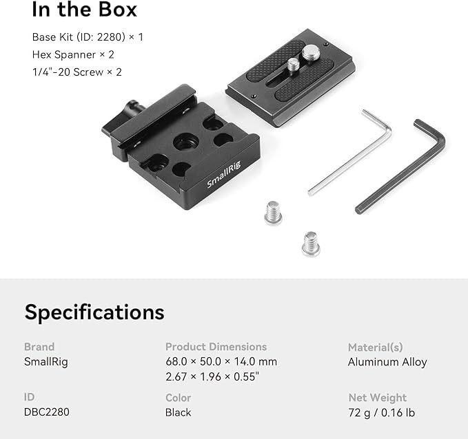 SMALLRIG DSLR and Mirrorless Quick Release Clamp and Plate - Image 7