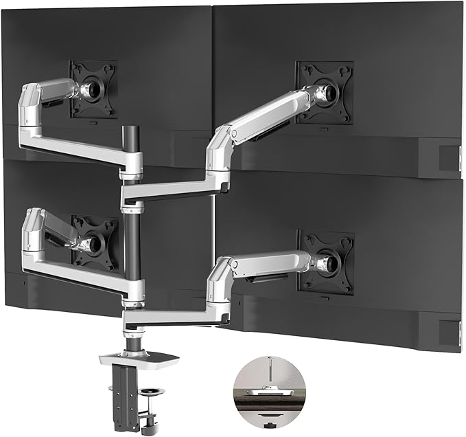 Ergounion Quad Monitor Mount, Holds Screens up to 40 Inches and 25 lbs by Ergounion