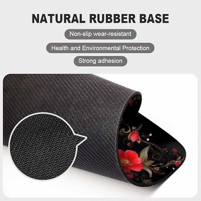 Black Butterfly Square Mouse pad, Waterproof, Anti Slip Rubber Base, Computer - Image 4