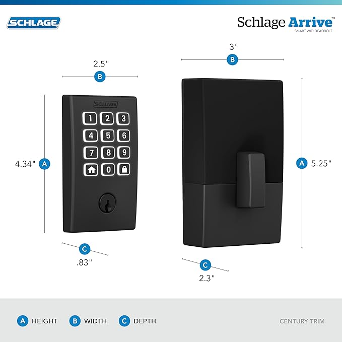Schlage Arrive WiFi Deadbolt Smart Lock, Keyless Entry Door Lock - Image 3