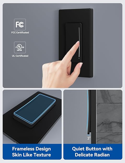 ELEGRP Smart Dimmer Light Switch DTR30, Single Pole or 3 Way, 2.4GHz Wi-Fi - Image 3
