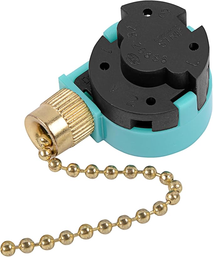 Zing Ear ZE-268S6 3 Speed Ceiling Fan Switch, Pull Chain Cord Switch, Compatible by Bsentster