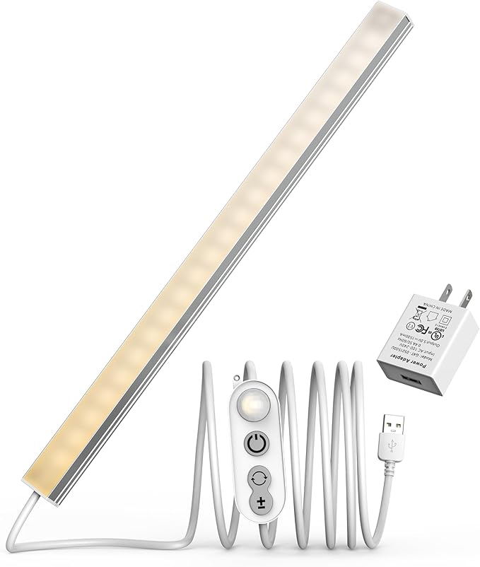 ASOKO Motion Sensor Dimmable Led Under Cabinet Lighting, 14.5in USB Plug-in by ASOKO
