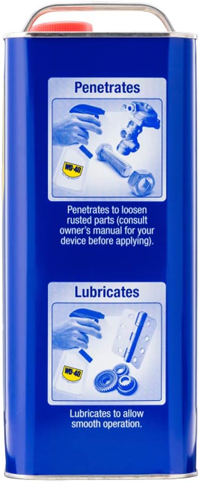 WD-40 Original Formula, Multi-Use Product, One Gallon [4-Pack] | Drives Out Moisture, Prevents Rust and Corrosion, Frees Stuck Parts, Removes Grease and Grime, Lubricates Hinges
