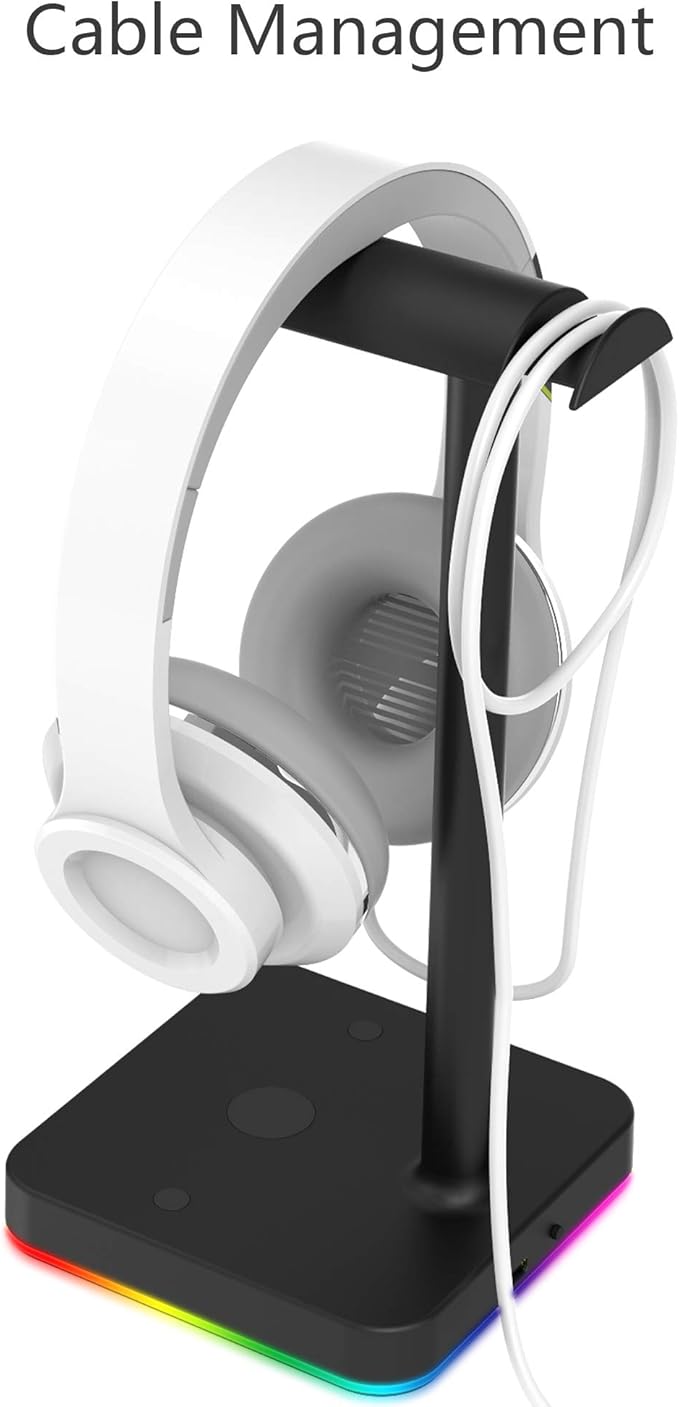 KAFRI RGB Headphone Stand with USB Hub Desk Gaming Headset Holder Hanger Rack - Image 5