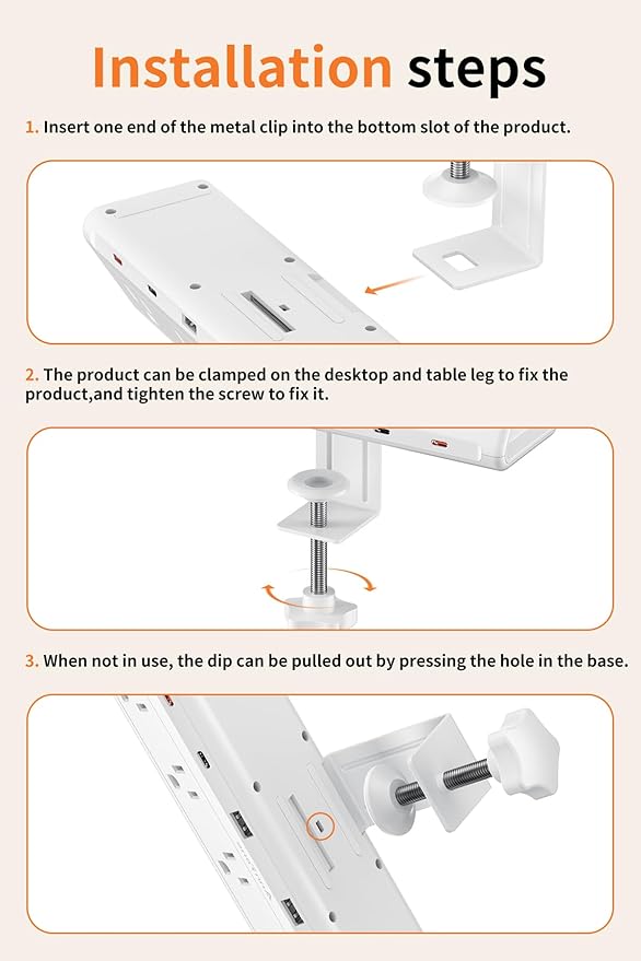 6.5 FT Desk Clamp Power Strip - Image 8