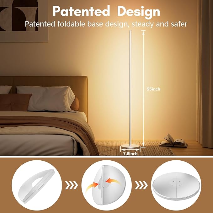 luckystyle Smart RGB Corner Floor Lamp, Bright LED Tall Modern Floor Lamp - Image 5