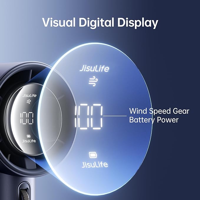 JISULIFE Portable Handheld Fan, Speed Adjustable Turbo Mini and 3600mAh Battery - Image 3