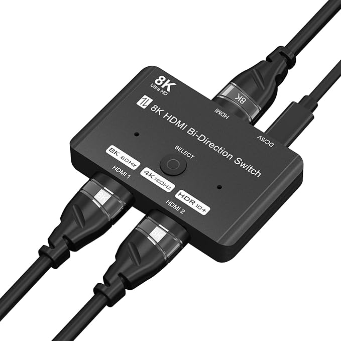 HDMI 2.1 Bi-Directional Switch Ultra HD 8K HDMI Switcher 2 in 1 Out/ 1 in 2 Out by YDF