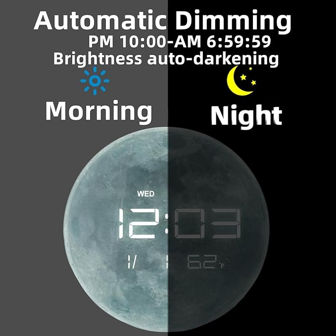 Nbdeal 13" Digital Wall Clock - Image 5