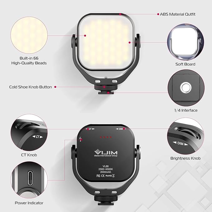 ULANZI VL66 Bi-Color Adjustable Rechargeable 2500-6500K - Image 4