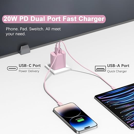 USB C Charger Block, iPhone 16/15 Charger Block 20W Dual Port QC+PD 3.0 Power - Image 4