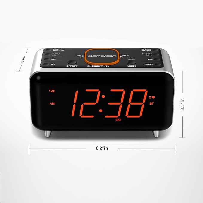Emerson CKS1521 SmartSet Bluetooth Dual Alarm Clock Radio - Image 11