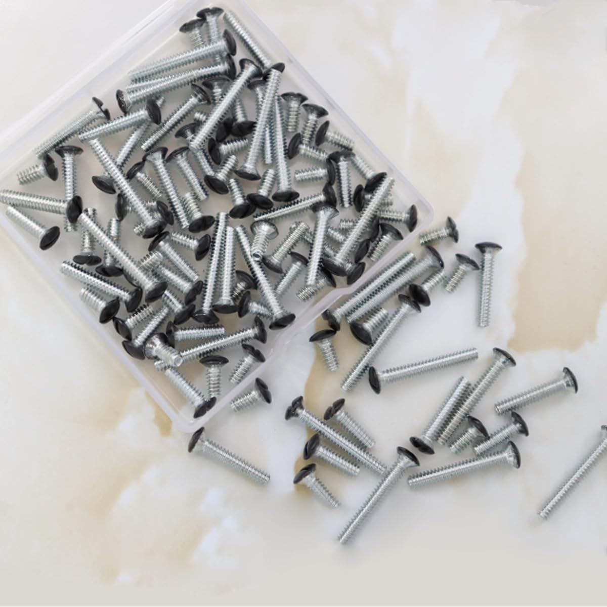 100 Pcs Wall Plate Screws, Outlet Plate Screw, 4 Length | 3/8", 1/2", 3/4", 1 inch, 6-32 Thread, Outlet Screws (Black)