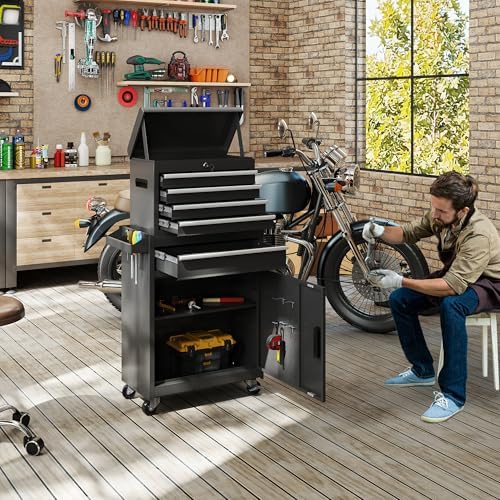 tool chest, 5 drawers rolling tool cabinet, removable shown in use