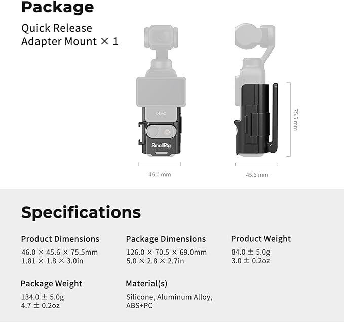 SMALLRIG Magnetic Mount Stand for DJI Osmo Pocket 3, 180° Adjustable Holder - Image 7