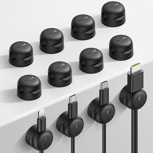 Lamicall 12Pack Rotatable Cord Organizer, Desk Office Nightstand Accessories by Lamicall