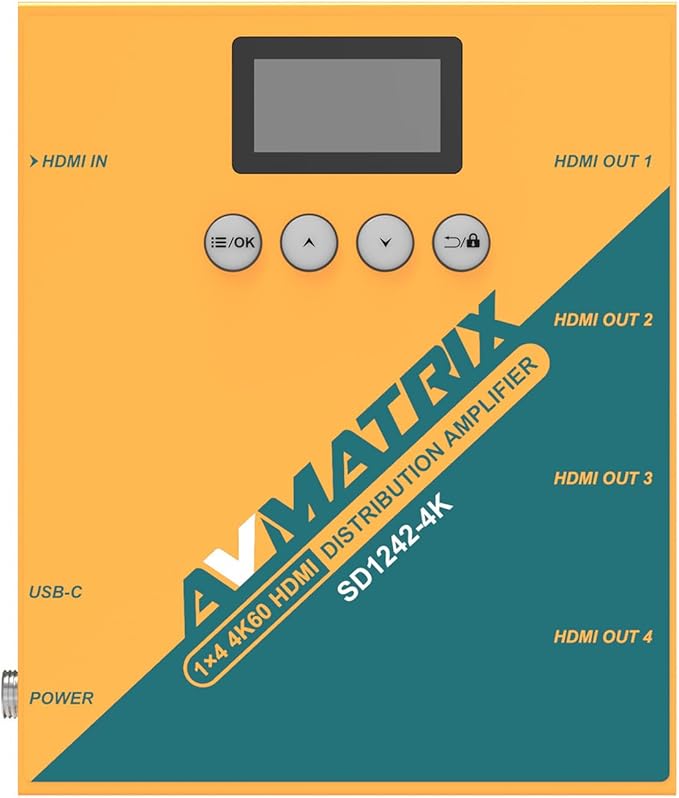 AVMATRIX SD1242-4K 1 in 4 Out Distribution HDMI Signal Splitter Converter - Image 2