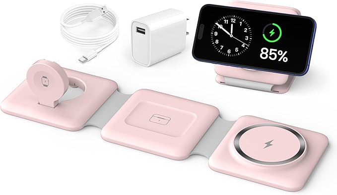 Charging Station for Apple Multiple Devices: 3 in 1 Foldable Magnetic Wireless by WirelessCharger