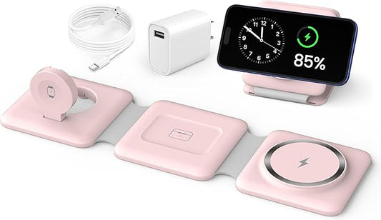 Charging Station for Apple Multiple Devices: 3 in 1 Foldable Magnetic Wireless by WirelessCharger