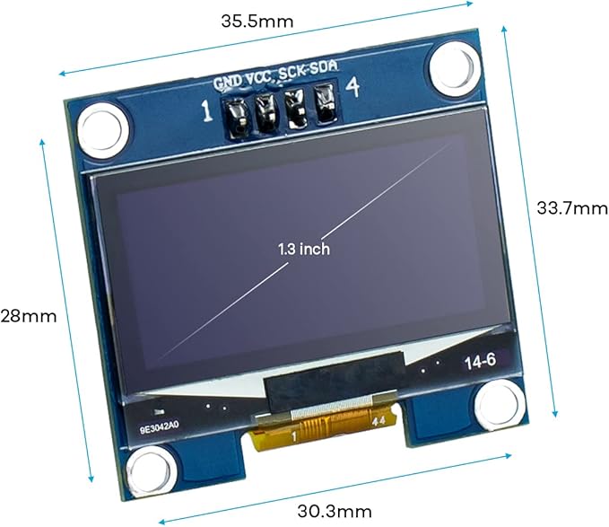 Hosyond 5 Pcs 1.3 Inch IIC I2C OLED Display Module 128x64 Pixel SH1106 Screen - Image 2
