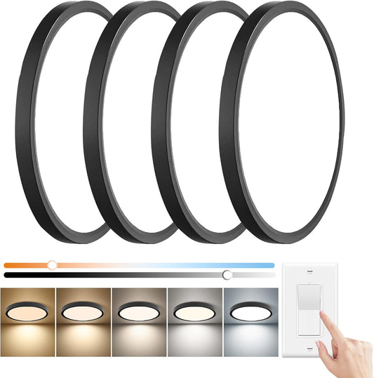 15.8 Inch Dimmable LED Flush Mount Ceiling Light, 3000K/3700K/4000K/5000K/6000K