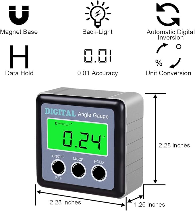 Digital Angle Gauge, Angle Finder Magnetic Digital Level Protractor, Table Saw - Image 2