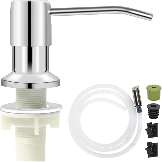 Soap Dispenser for Kitchen Dish Sink Built in Soap Dispenser Pump Chrome by Unknown
