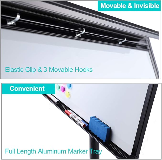 40 X 28 Inch Mobile Magnetic Whiteboard on Wheels, Rolling Dry Erase Board - Image 3
