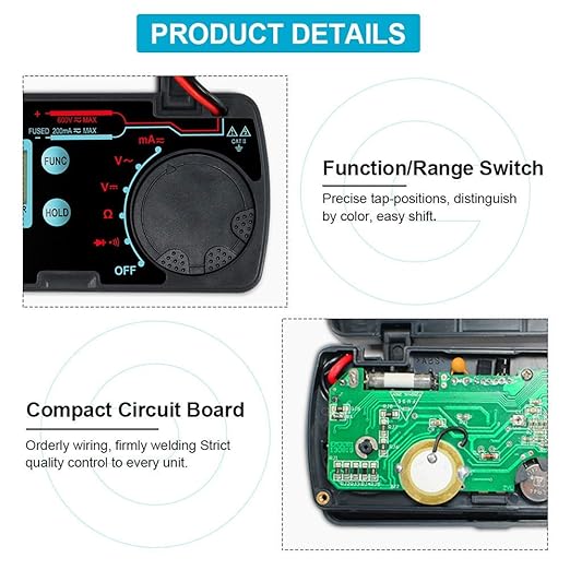 ALLOSUN Pocket Size Compact Digital Multimeter Auto Range Multi Continuity - Image 4