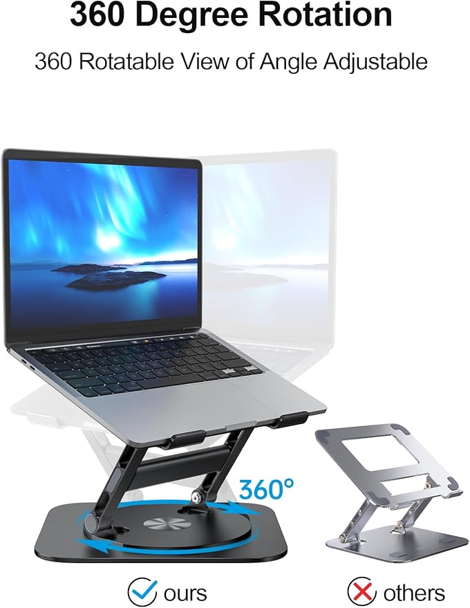 MCHOSE Laptop Stand, H-Design Stable Computer Stand, Ergonomic Laptop Riser - Image 3