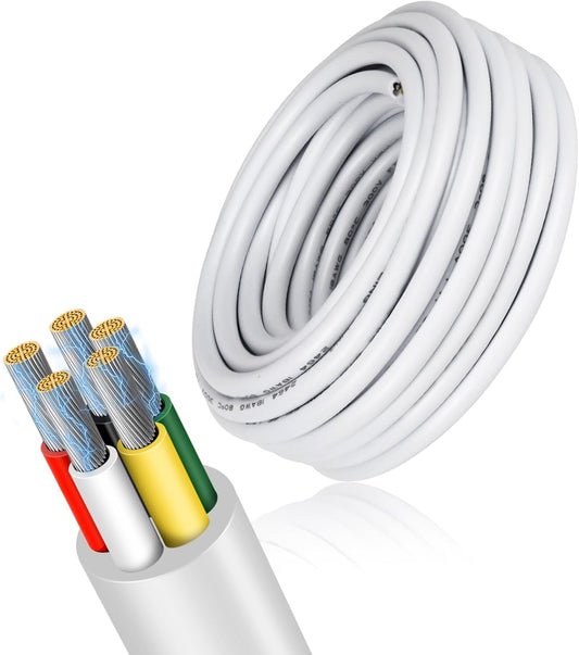 16 Gauge 5 Conductor Electrical Wire, 49.2FT Low Voltage 16/5 Tinned Copper