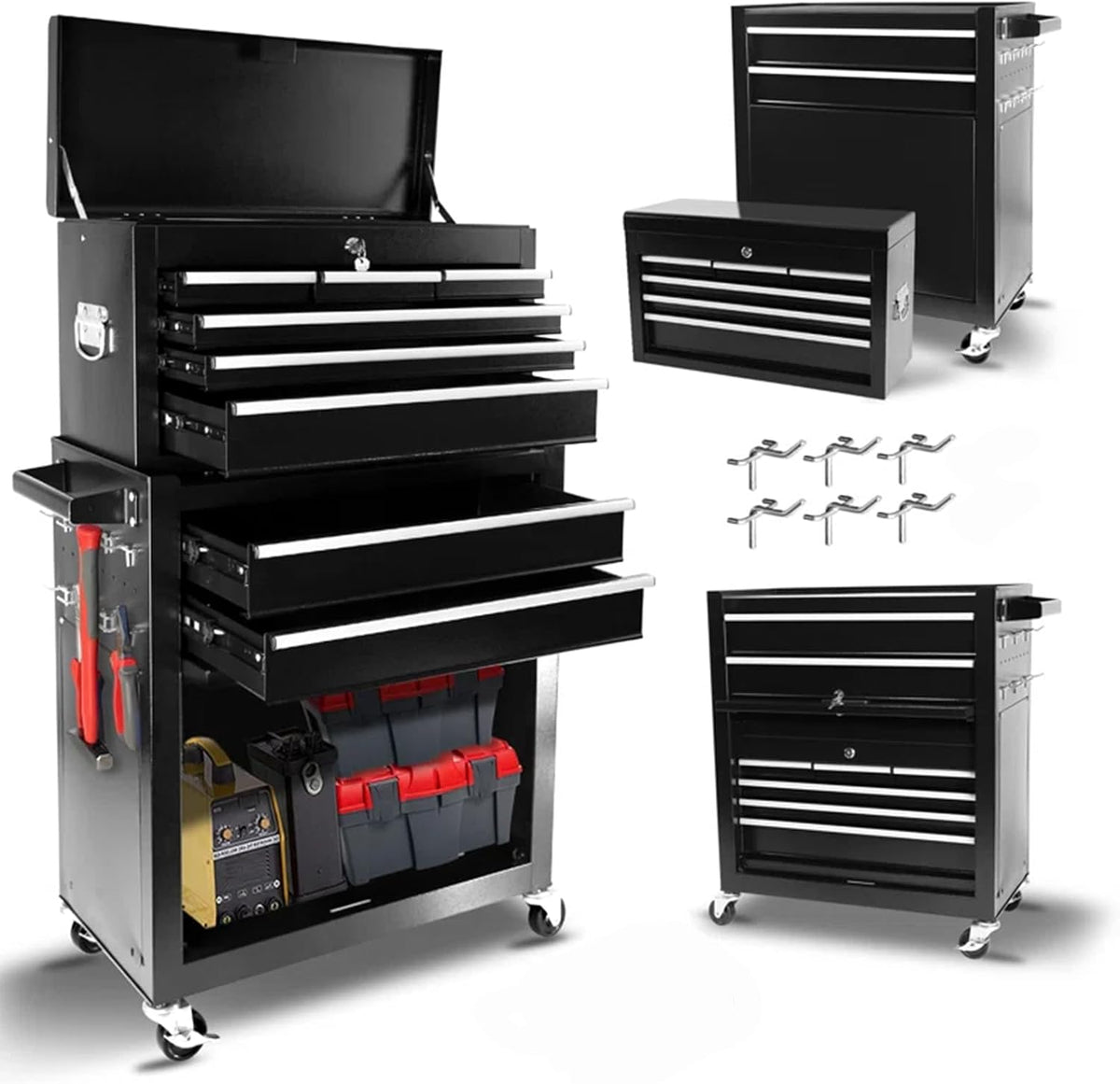8-drawer rolling tool chest with wheels & detachable, main product view