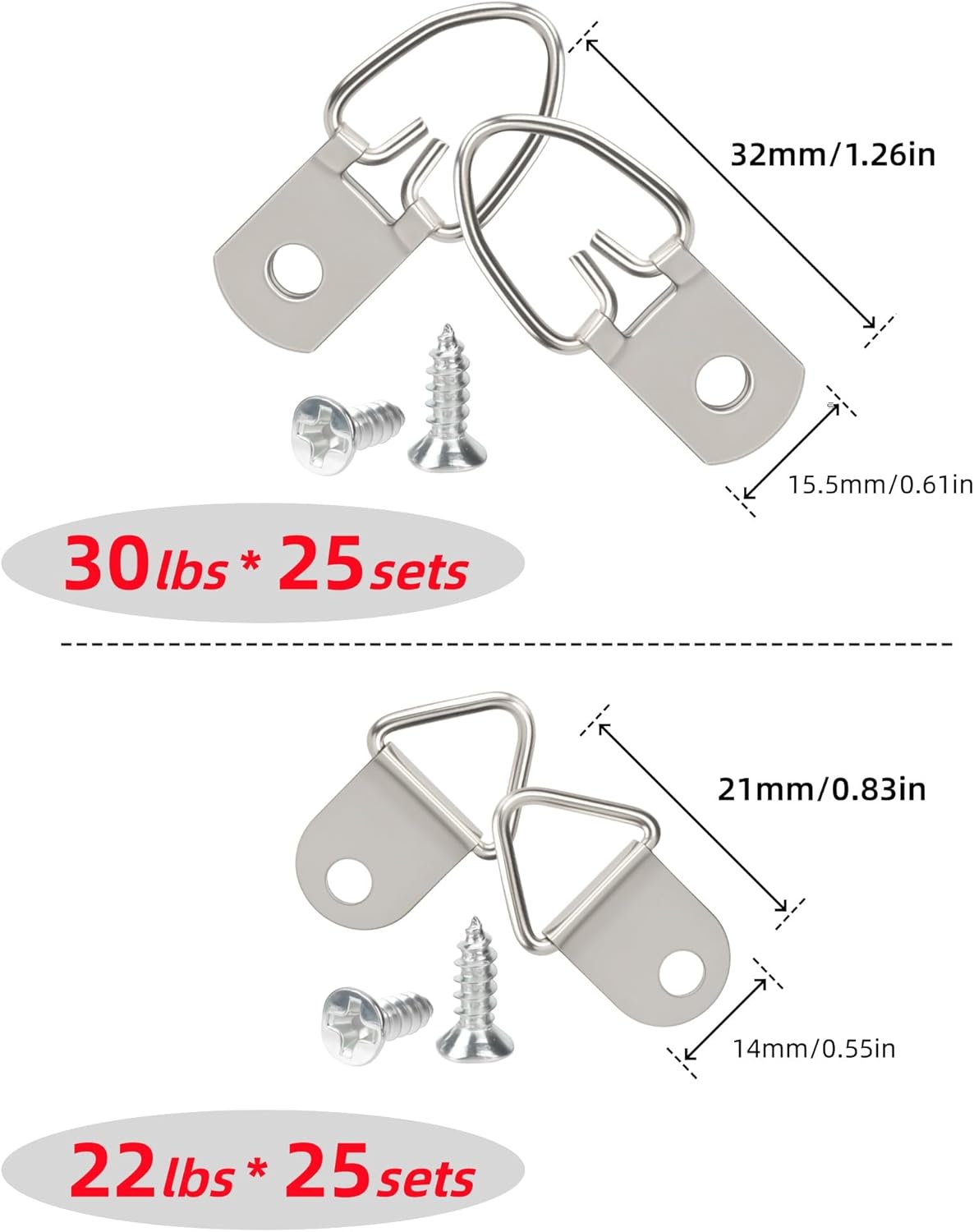 251Pcs Picture Hanging Kit, Dual-Size Heavy Duty Picture Hanging Hardware | 50 Sawtooth Picture Hangers + 50 D Rings + 150 Screws + 3.6m Wire, Wall Hanging Kit for Artwork Frame Canvas Mirror Clock