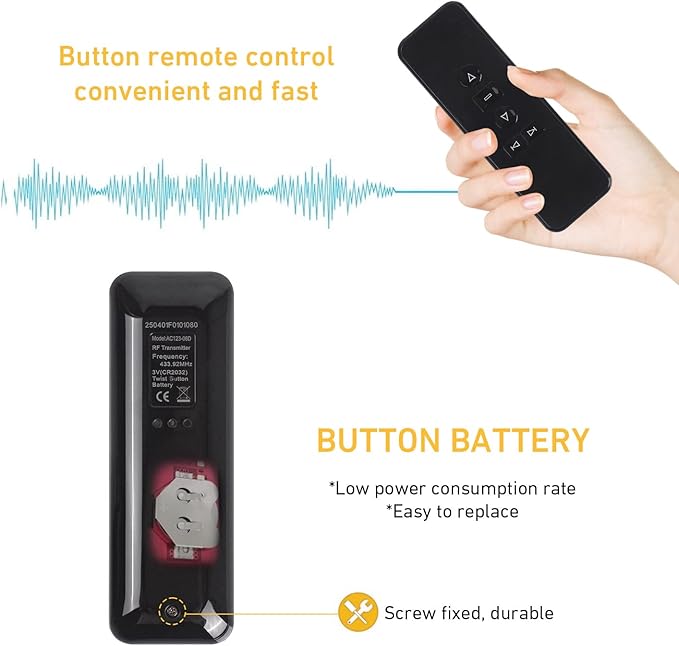 Rollerhouse AC123-06 RF433.92MHz Transmitter, 6 Channel Hand-Held Controller - Image 5
