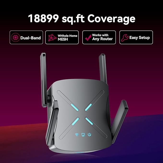 2026 WiFi Extender Signal Booster, 10X Faster WiFi 6 Extender, 18899 sq.ft. - Image 2
